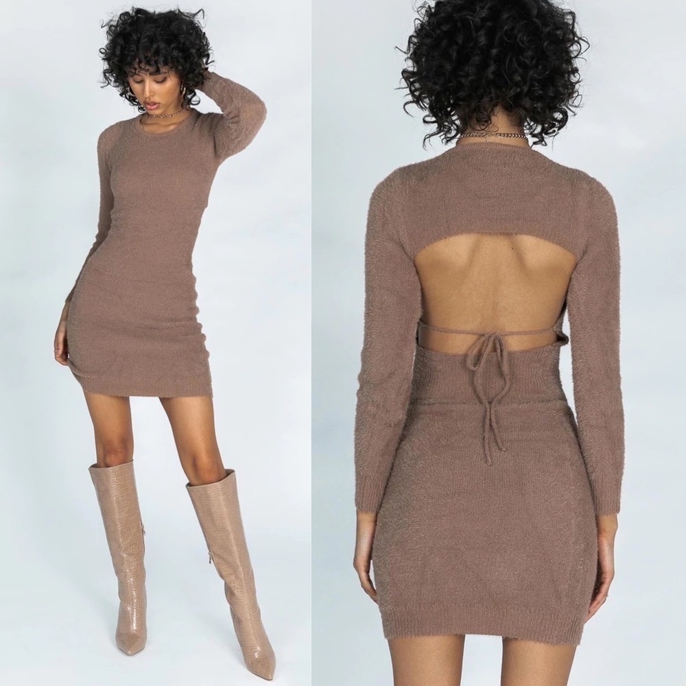 PRINCESS POLLY Dani Mini Dress Brown
